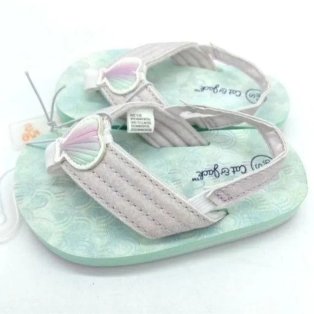 Cat & Jack Toddler Girls Mermaid Flip Flop Sandals New
